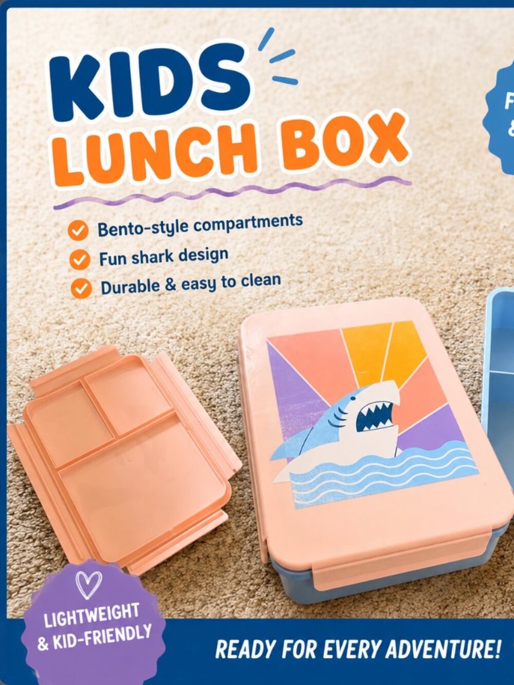 Kids Shark Bento Lunch Box